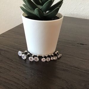 5 pairs Cubic Zirconia Stud Earrings